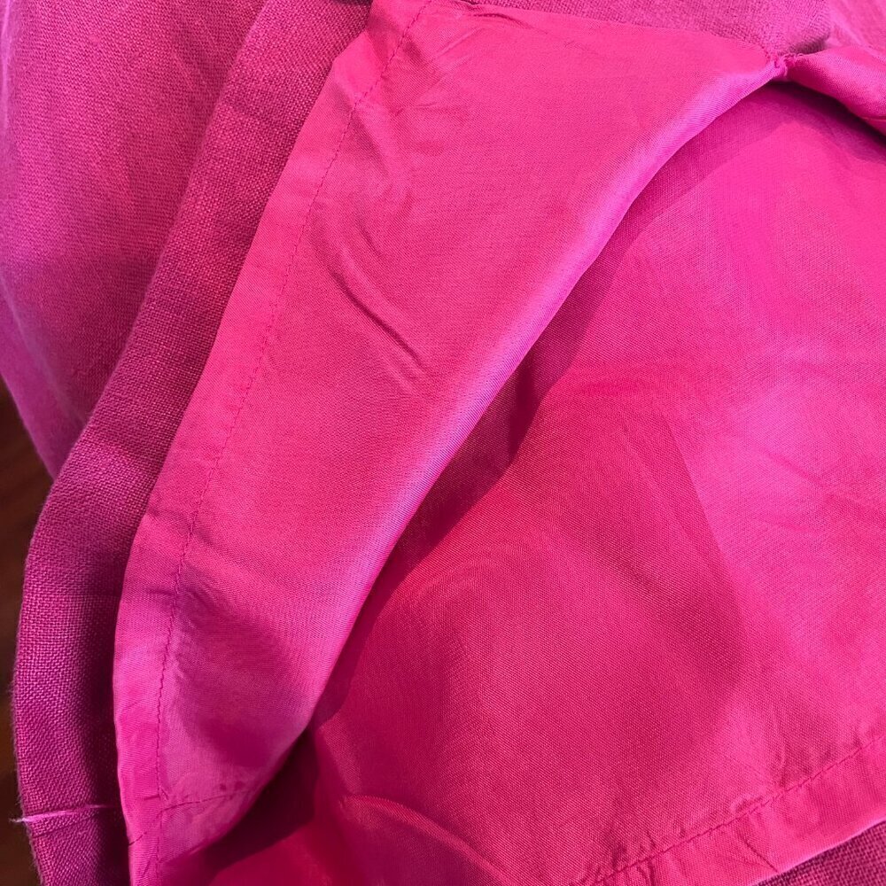 Women's Oberon Fuchsia Linen Classy midi length Dress, Size 12 - Picture 7 of 11